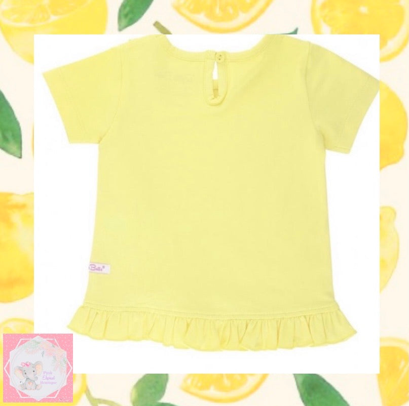Lemon Ruffle Detail Top