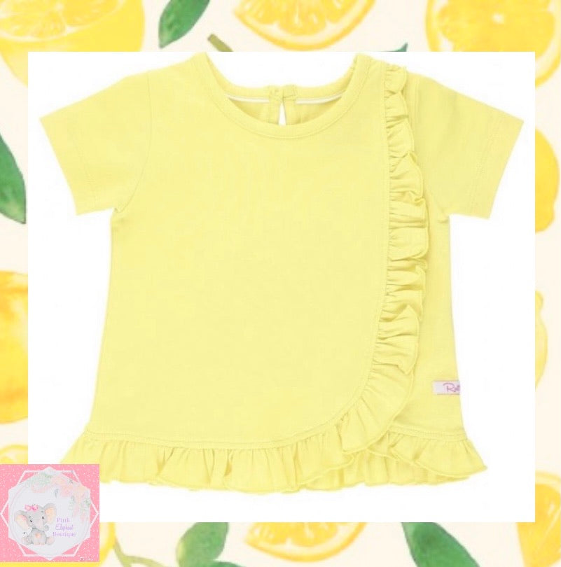 Lemon Ruffle Detail Top
