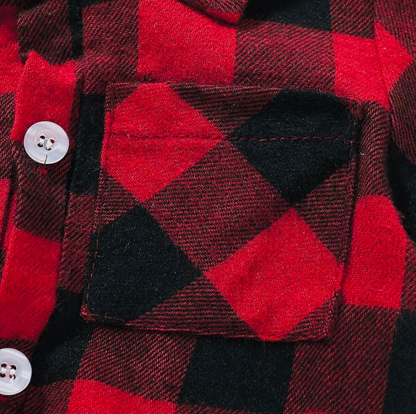 Flannel Deer Print Bodysuit