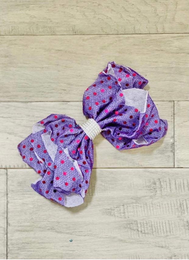 Purple & Pink Polka Dot Hair Bow