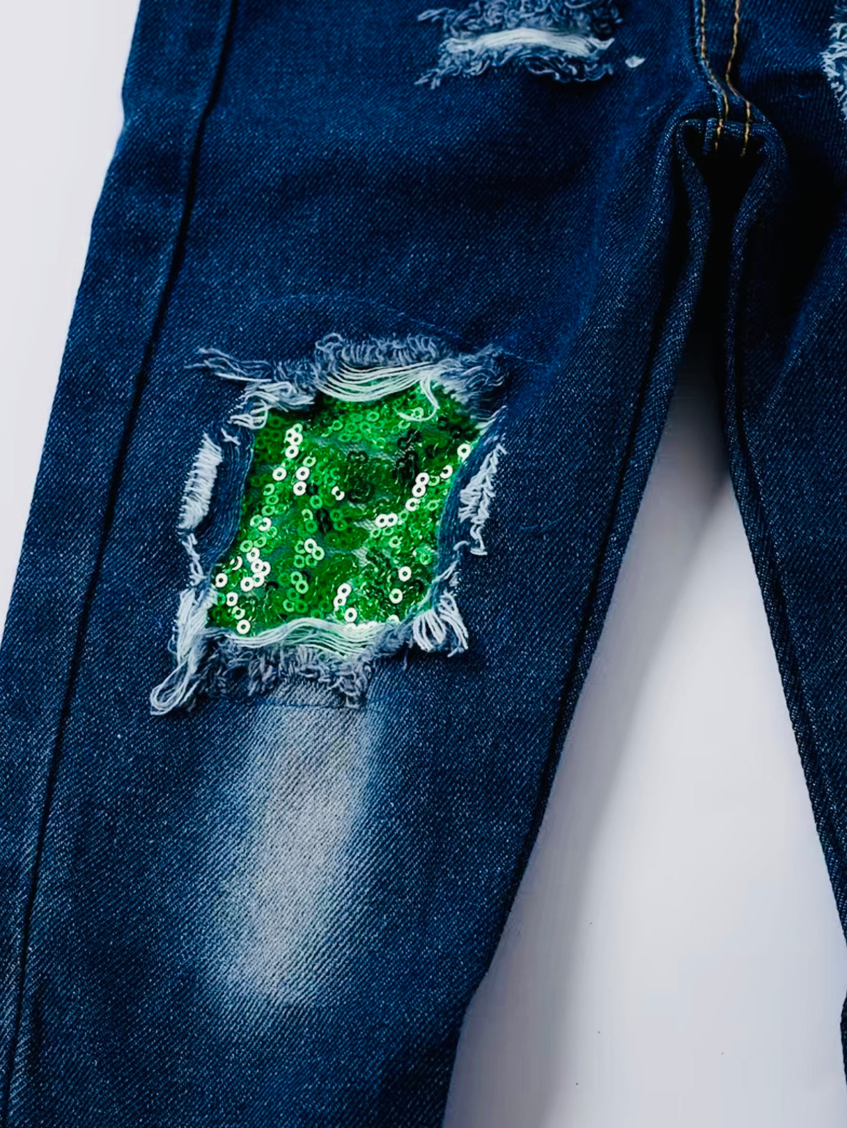 St. Patrick’s White Hearts Denim Overalls