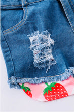 Load image into Gallery viewer, Strawberry Denim Short Set
