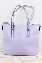 Load image into Gallery viewer, Violet Faux Leather Buckle Strap Tote
