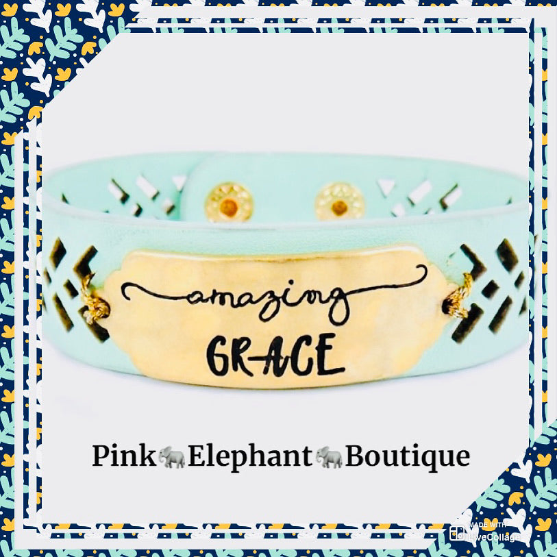 Amazing Grace Perforated Mint Cuff