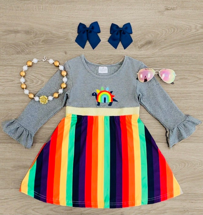 Rainbow Dino Bandit Dress