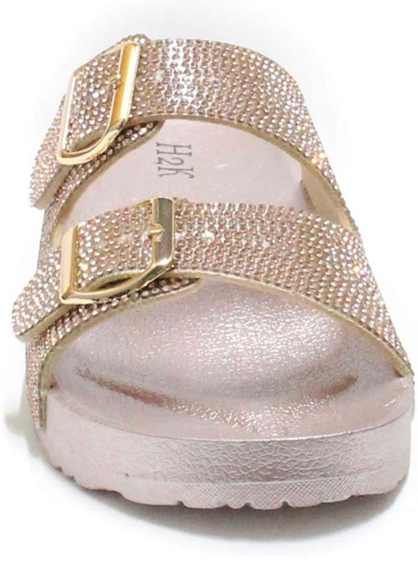 Rose Gold Rhinestones Slides