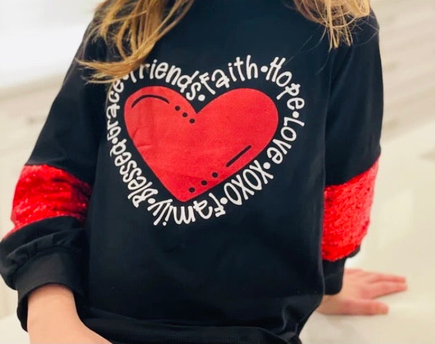 Faith, Hope, Love, Heart Sweater