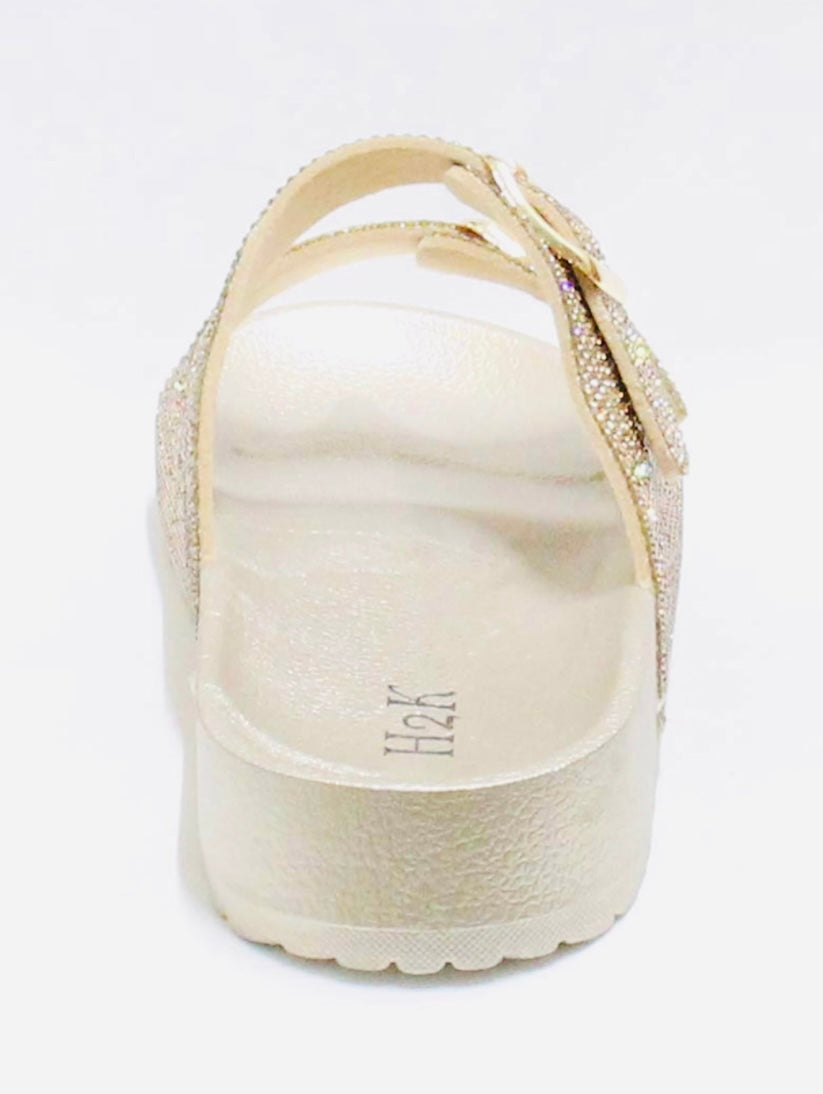 Gold Rhinestones Slides