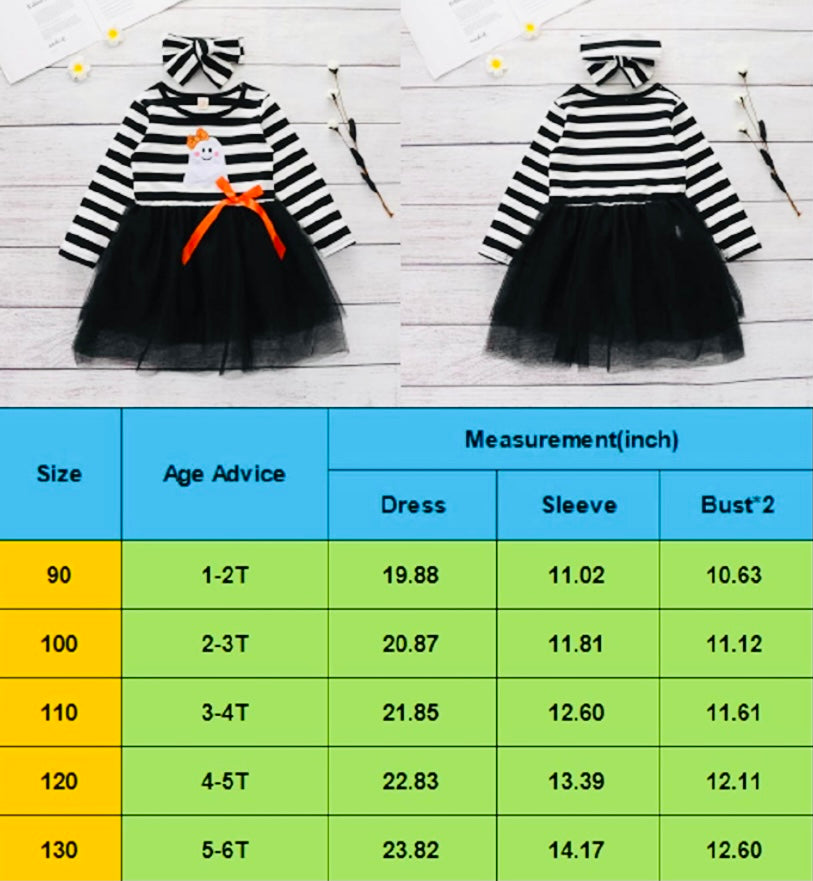 Ghost and Stripe Tutu Dress
