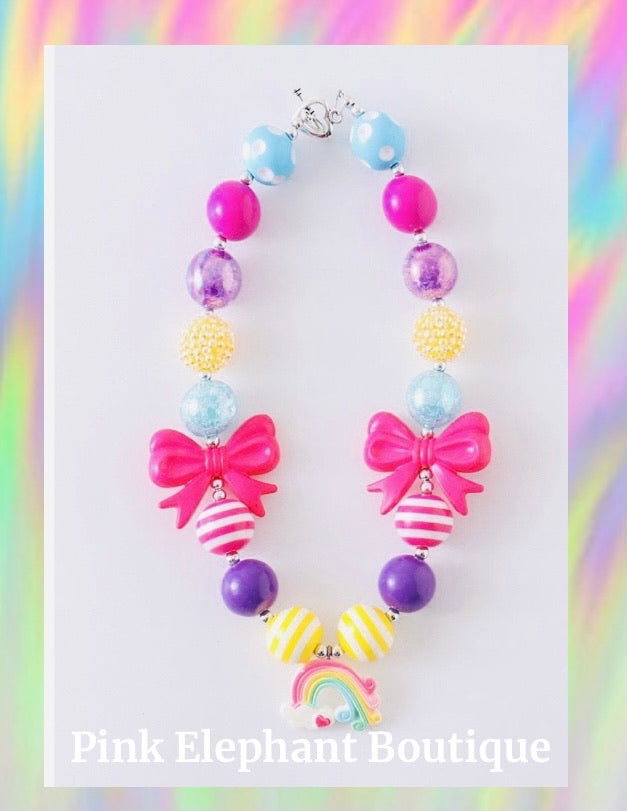 Rainbow & Bows Bubble Necklace