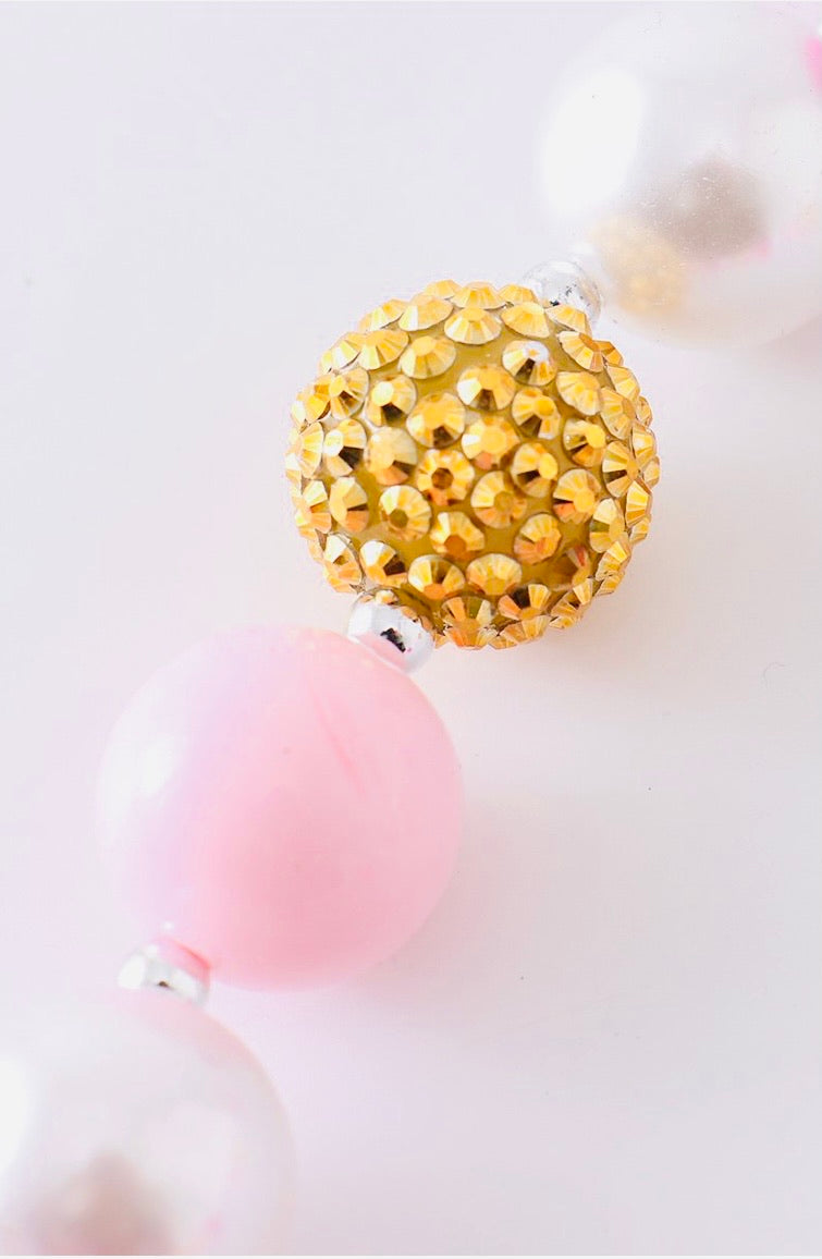 Pink & Gold Bubble Necklace