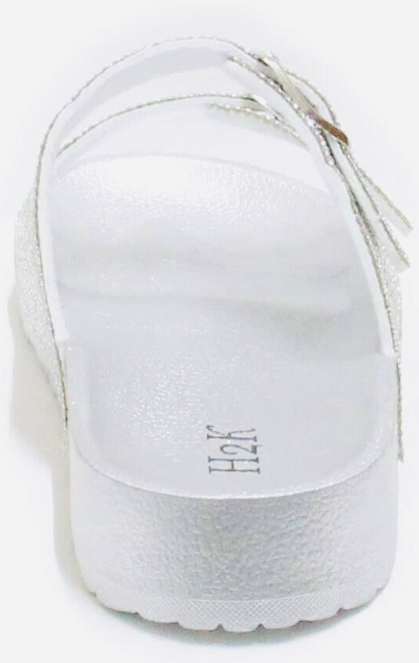 Silver Rhinestones Slides