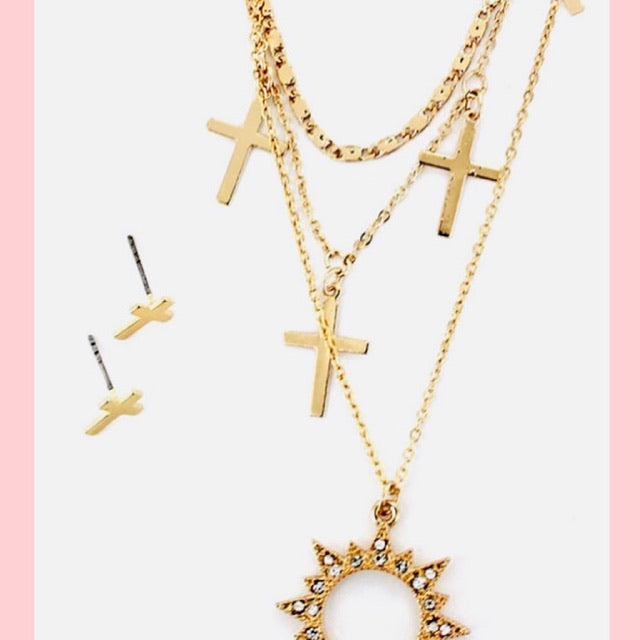 Crystal Cross/Sun Layered