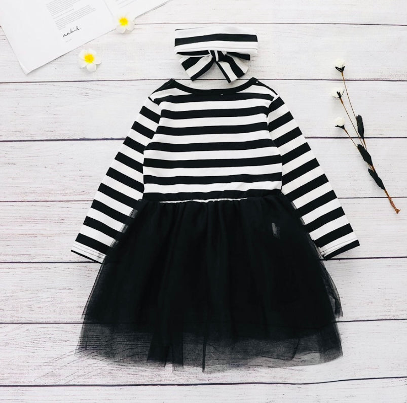 Ghost and Stripe Tutu Dress