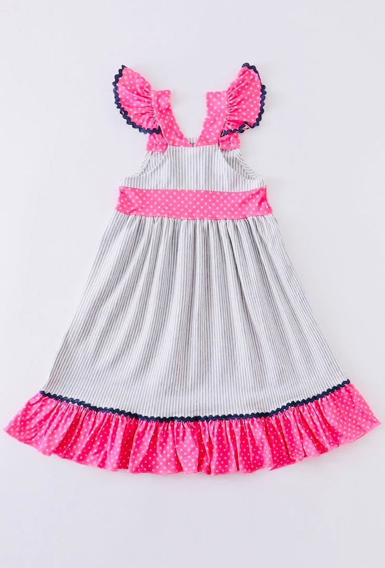 Pink & Navy Blue Whale Dress