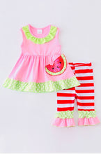 Load image into Gallery viewer, Watermelon Appliqué Ruffle Capri
