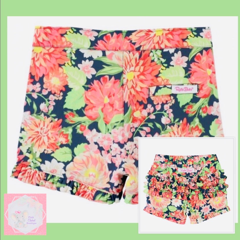 Sunset Garden Ruffle Shorts