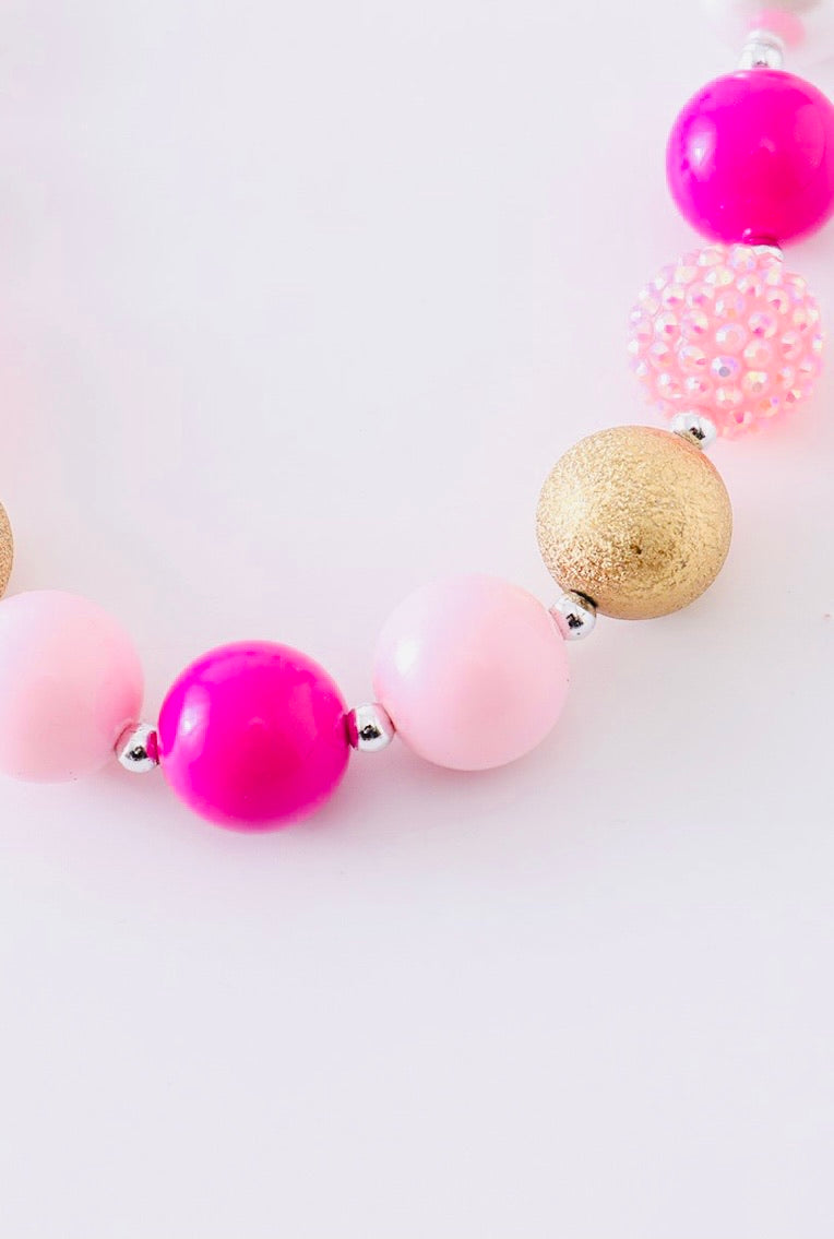 Pink & Gold Bubble Necklace