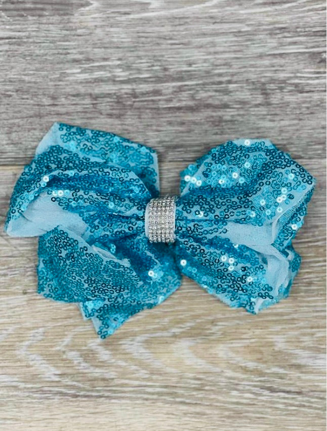 Blue Shimmer Hair Bow