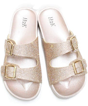 Load image into Gallery viewer, Rose Gold Rhinestones Slides
