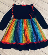 Load image into Gallery viewer, Rainbow Ruffle Heart Dress
