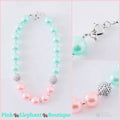 Mint & Peach Bubble Necklace