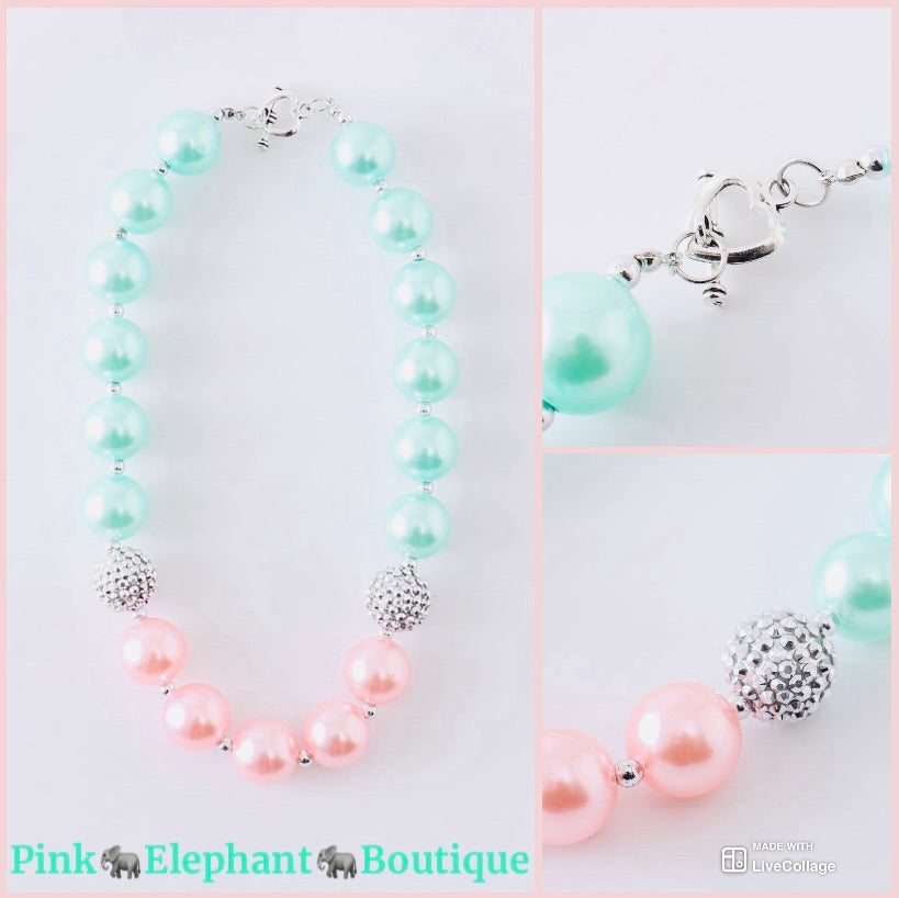 Mint & Peach Bubble Necklace