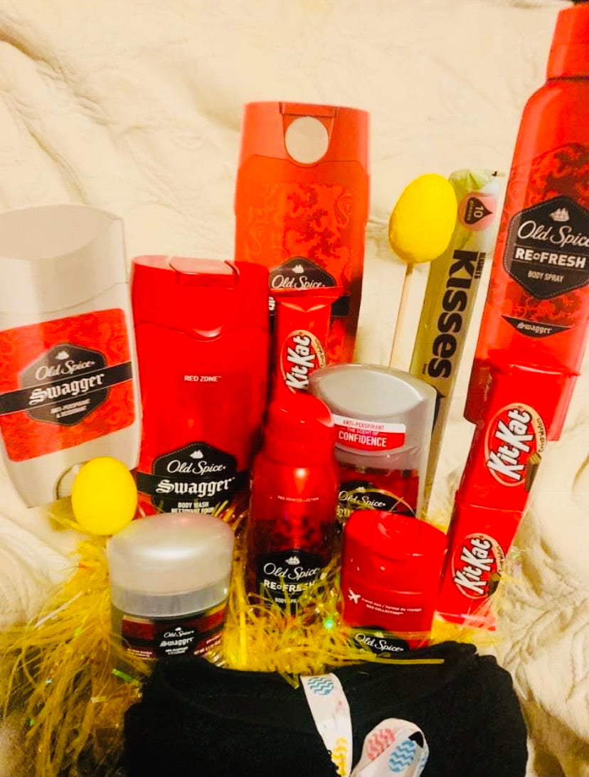Men Old Spice Basket