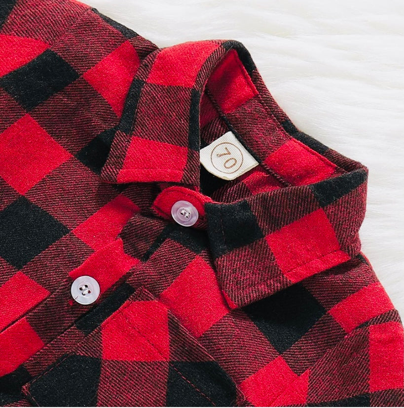 Flannel Deer Print Bodysuit