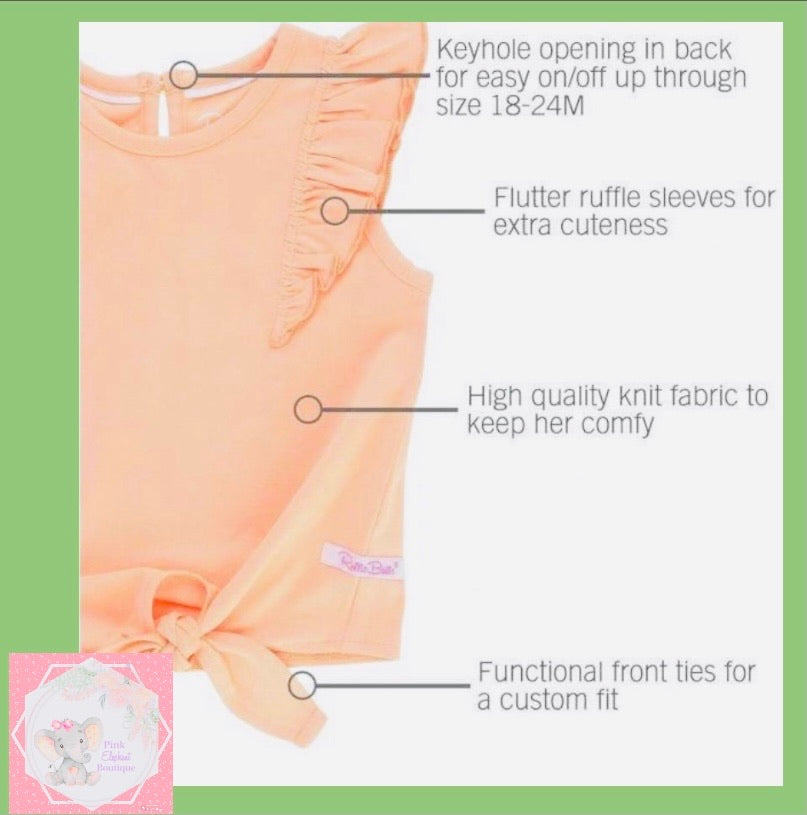 Peach Ruffle Tie Shirt