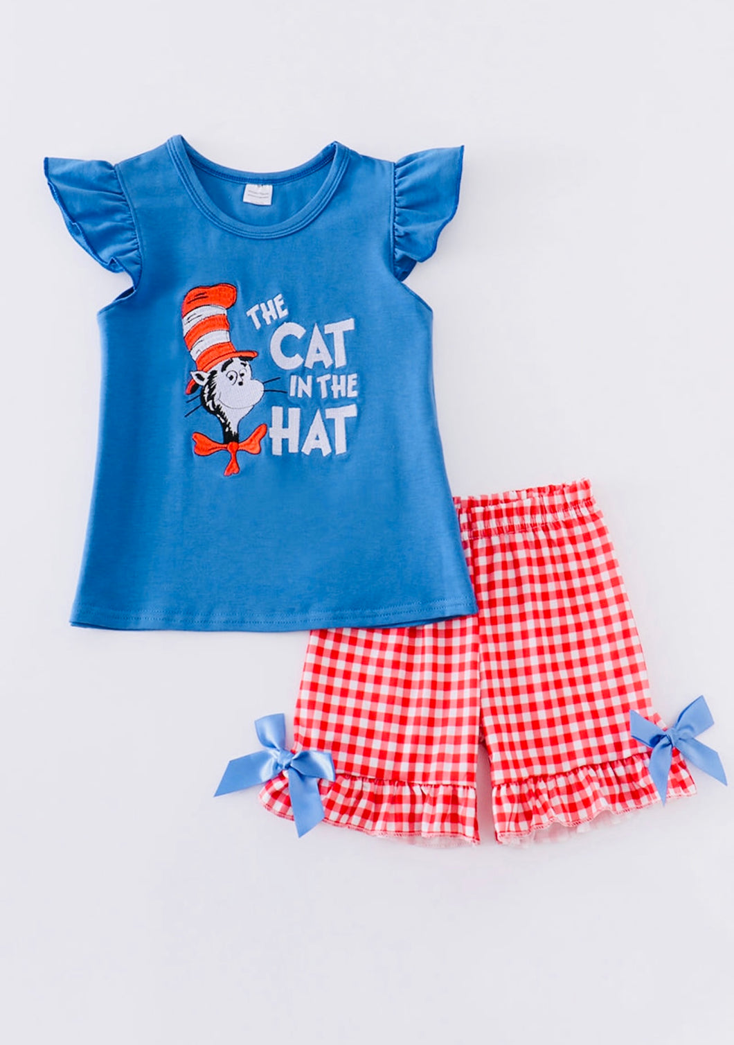 Dr. Seuss Blue Stripe Character Embroidery