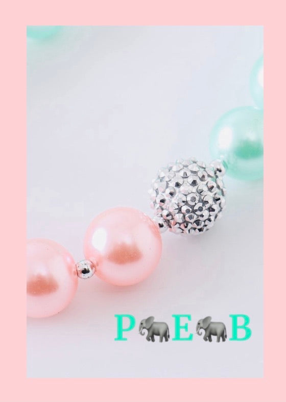Mint & Peach Bubble Necklace