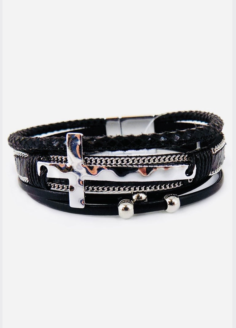 Cross Black Snakeskin