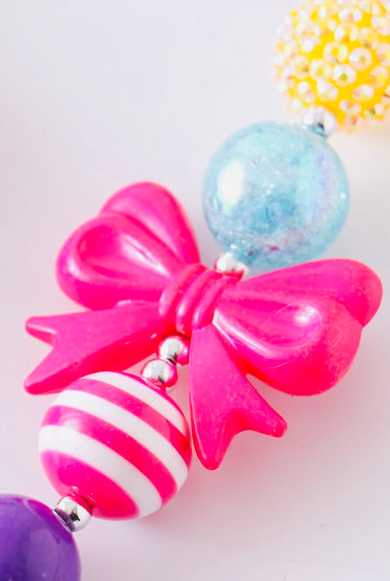 Rainbow & Bows Bubble Necklace