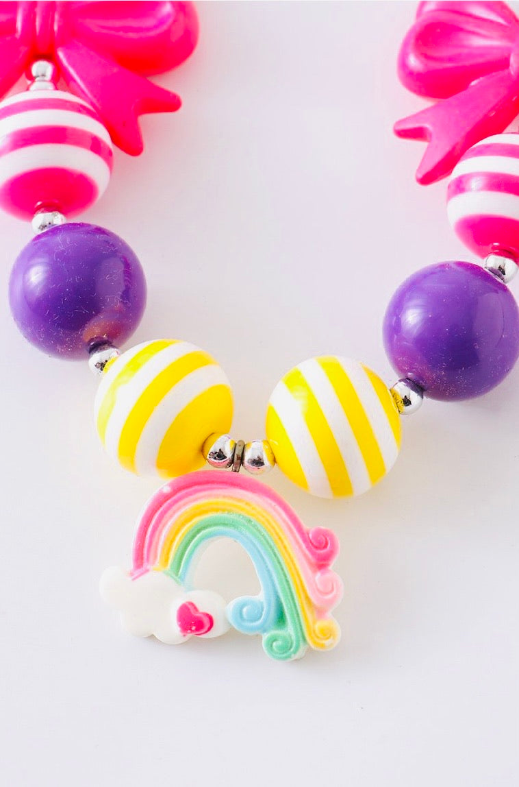 Rainbow & Bows Bubble Necklace