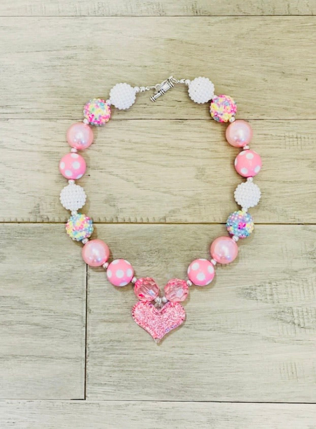 Pink and Pearl Bubblegum Necklace