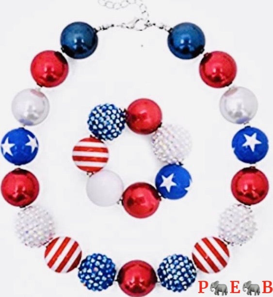 Red, White, Blue Pendant Set