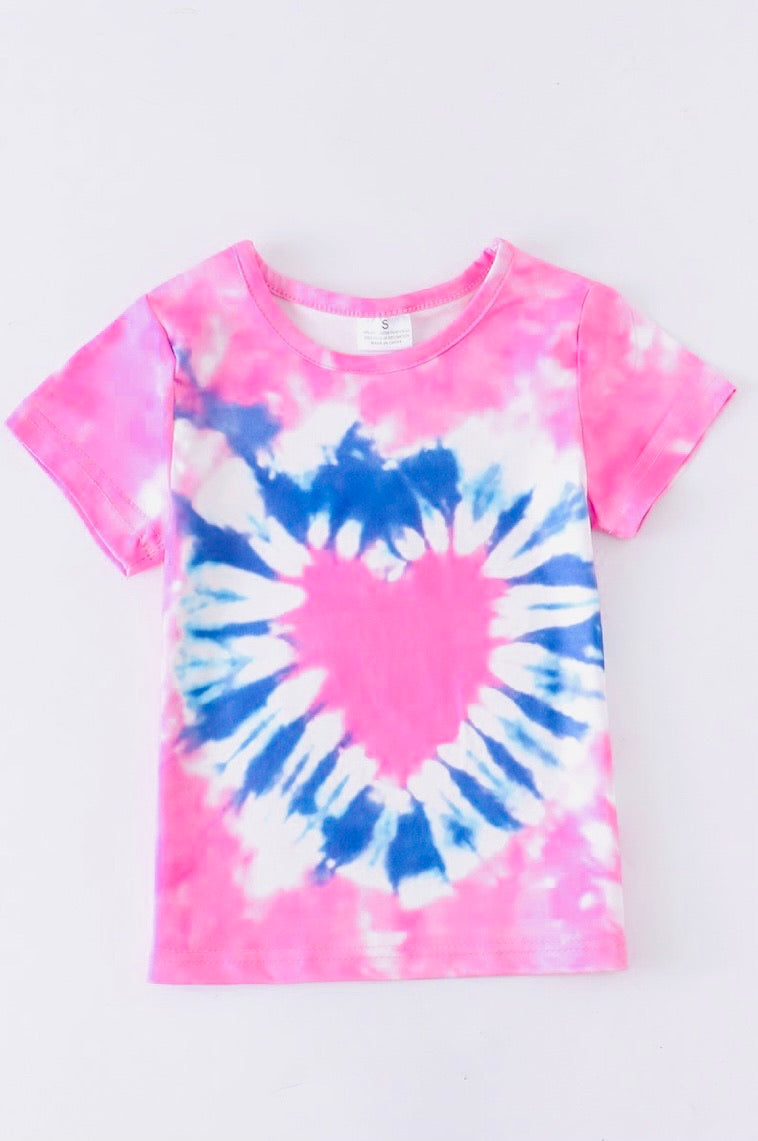 Pink Tie Dye Heart Shirt