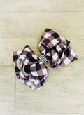 Black and White Buffalo Plaid Hair Bow