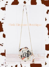 Load image into Gallery viewer, Clear Round Crossbody Bag with Till The Cows Come Home Trim
