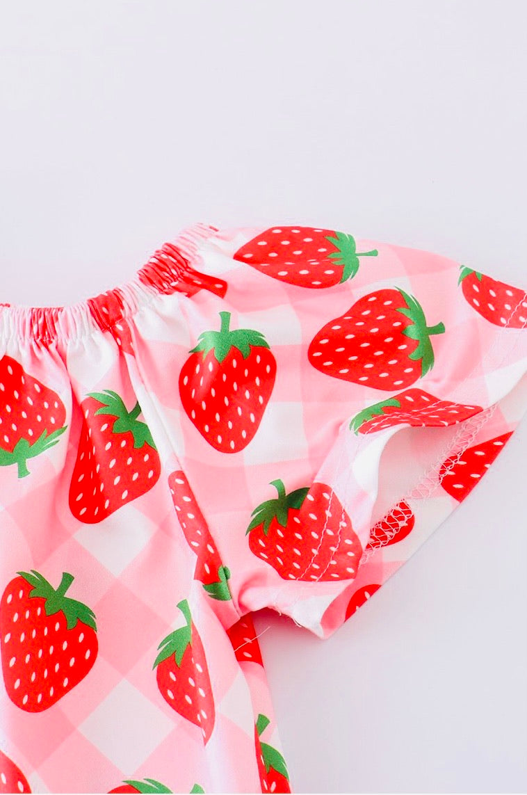 Strawberry Denim Short Set