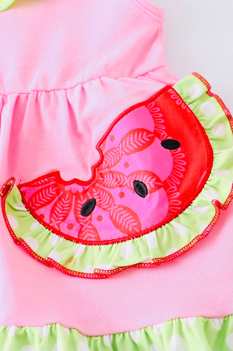 Watermelon Appliqué Ruffle Capri