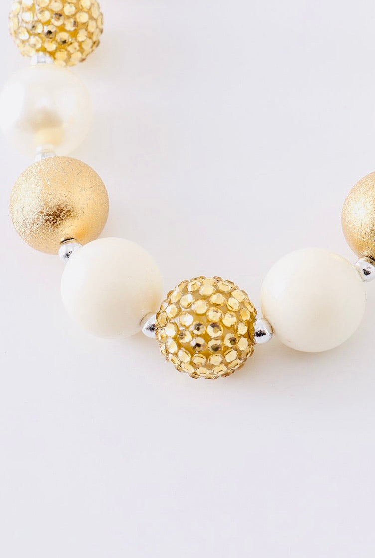Gold & White Bubble Necklace
