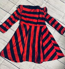 Load image into Gallery viewer, Red and Black Strip Dress
