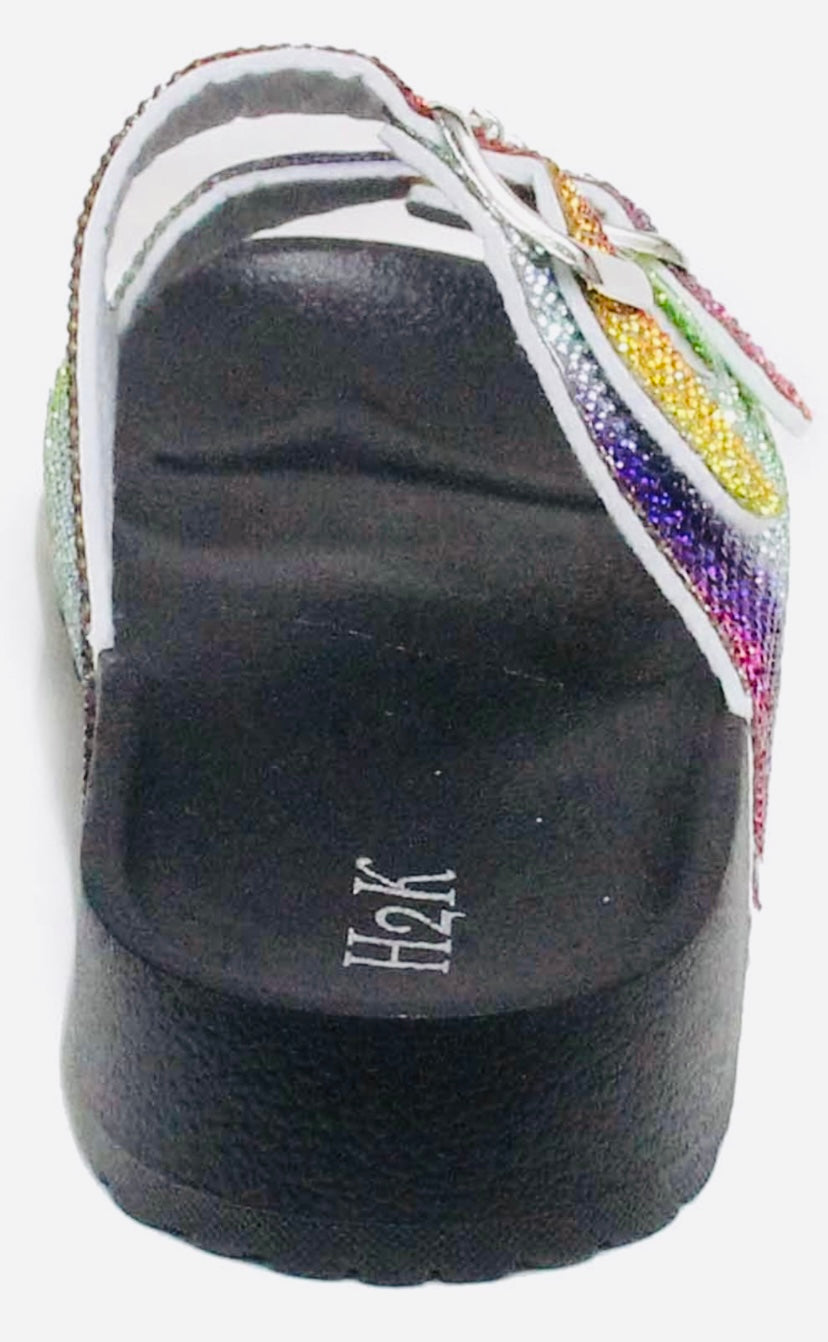 Rainbow Rhinestones Slides