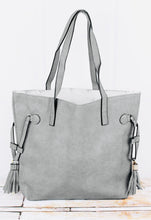 Load image into Gallery viewer, Grey Faux Leather Side Tassel
