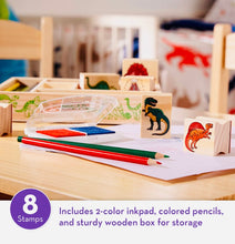 Load image into Gallery viewer, Dinosaurs Wooden Stamp Set
