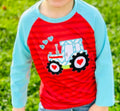 Red and Aqua Love Tractor