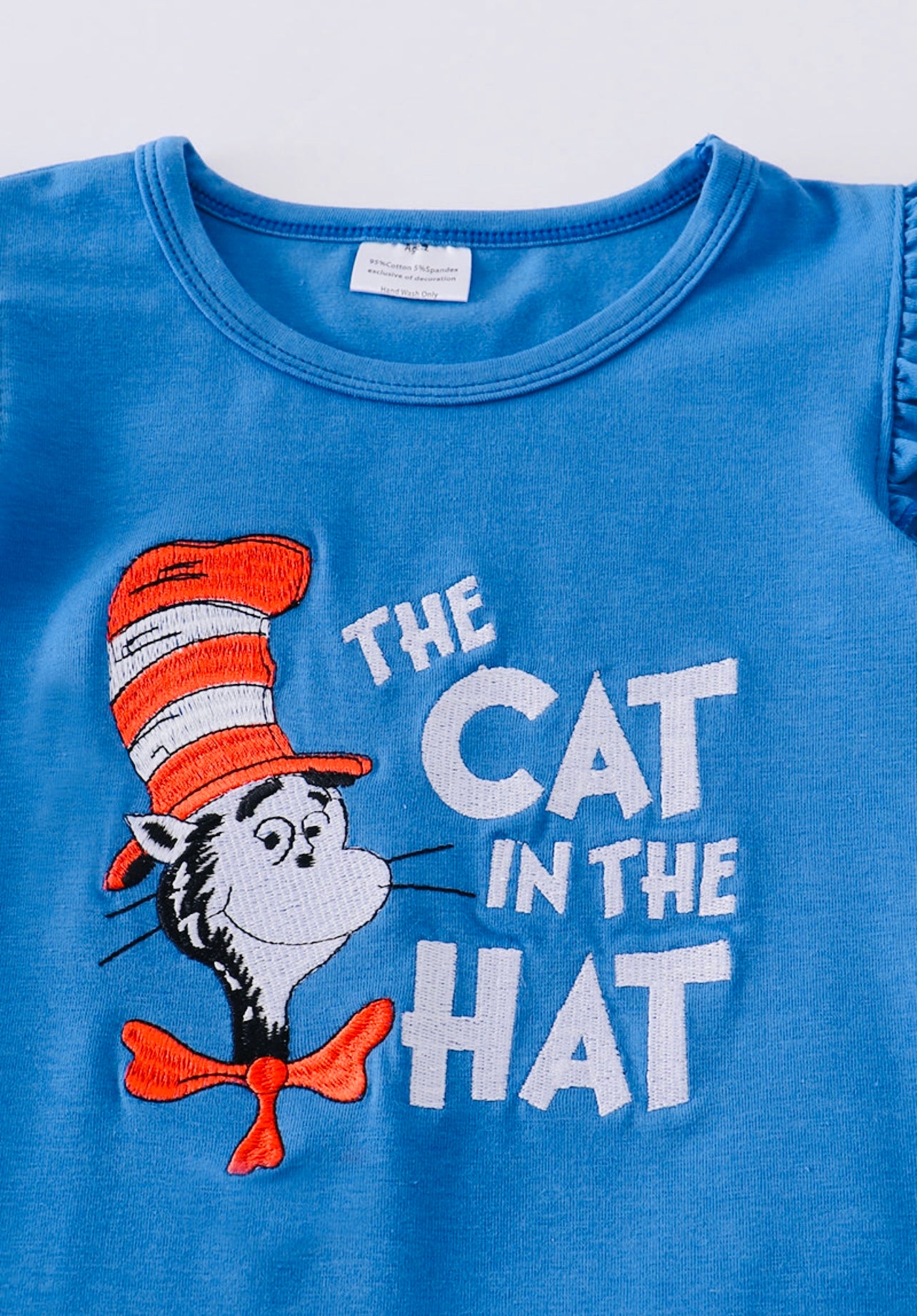 Dr. Seuss Blue Stripe Character Embroidery